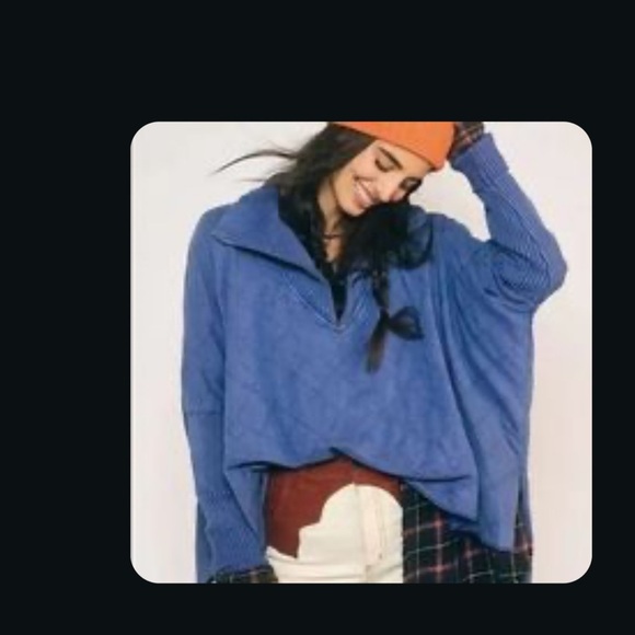 Free People Sweaters - Free People Blue Poncho Sweater